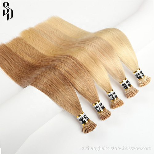 double drawn itip human hair extension hair remy vendor cuticle aligned virgin keratin straight i tip hair extensions wholesale
